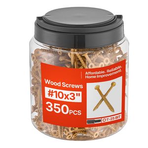 350 pièces # 10 vis à bois antirouille de 3 pouces, vis autoperceuses résistantes à la rouille pour terrasses extérieures, embout Torx/T25 pour terrasses extérieures - Product Image 2