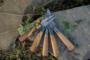 Hand Forged Damascus Steel 5 Pcs Cheese <b>Knife</b> Chef <b>Set</b> Olive Wood Ergonomic Handle OEM ODM Customizable Kitchen Cheese <b>Knives</b> - Product Image 5