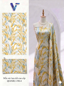 Prendas de Moda Tejidas de Vietnam, 100% Poliéster, Ligeras, 150 cm, Transpirables, 60 g/m², Tela Jacquard con Estampado Floral de Camelia - Product Image 5