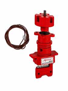 Kit de serrure à câble rouge avec câble en acier pour portail, porte et usage agricole - Product Image 1