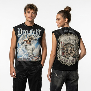 Débardeur Homme Vintage Gothique Léger Personnalisé avec Motif, Style Streetwear Punk de Haute Qualité, Col Rond, Été - Product Image 2