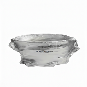 Cubo de Hielo de Aluminio Plateado Irregular de Lujo, Enfriador de Vino y Champán Grande para Restaurantes de Alta Gama y Suministros de Bar para Hoteles, Diseño de Enfriador - Product Image 3
