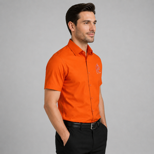 Custom <b>Men</b> <b>Half</b> <b>Sleeve</b> Dress Shirt Formal Apparel <b>Men</b> <b>Half</b> <b>Sleeve</b> Dress Shirt Featuring Soft Fabric Breathable Construction - Product Image 3