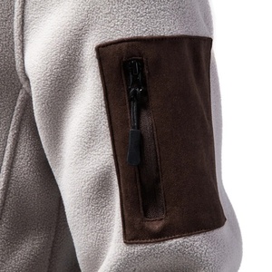 Sweat-shirt polaire zippé à capuche pour homme, couleur unie, coupe décontractée, idéal pour l'hiver, coupe ample, mélange polyester-coton, coupe-vent, imperméable, avec poches - Product Image 2