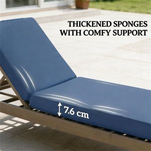 Cuscino Blu Cielo per Sedia da Terrazzo a Due Pezzi, Cuscino di Ricambio per Sedia Relax da Giardino, Solo Cuscini per Esterni - Product Image 3