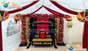 Columpio de madera para escenario de boda paquistaní, conjunto de columpio negro para decoración de escenario, musulmán, Nikah - Product Image 6