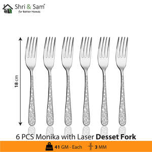 Elegantes herramientas de postre de acero inoxidable cortadas con láser Monika - Product Image 2