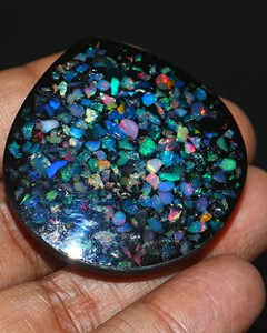 Opale doublette de qualité AAA+++ en forme de cœur – Opale en vrac superposée pour bagues, pendentifs et bijoux personnalisés en gros - Product Image 2