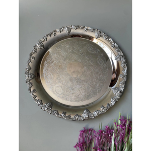 Customized Design Metal Chocolate Tray Silver Finished Handmade Designer <b>Platter</b> Oval Shape Wholesale Chocolate Tray From India - Product Image 5