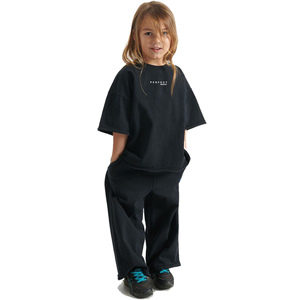 Ensemble été tendance pour filles, t-shirt et short de qualité supérieure, couleurs unies, jersey 100% coton, ensemble 2 pièces t-shirt et short - Product Image 2