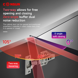Consun Bisagres de meuble 2D/3D en acier inoxydable, fermeture douce, <span class=keywords><strong>pour</strong></span> armoires de cuisine, 35mm - Product Image 3
