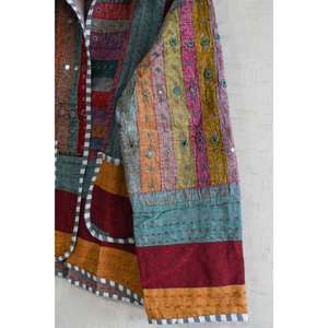 Veste bohème pour femme en coton à motifs floraux, patchwork Khambadiya vintage, brodée, respirante, écologique, faite à la main - Product Image 3