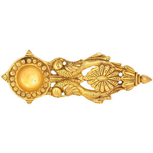 Lámpara Aarti de Latón Hecha a Mano en India, 7 Pulgadas, Artículo de Decoración para el Hogar, Modelo ZDB04, Hecho en India para Regalo - Product Image 1