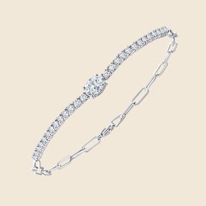 10 Gram VVS VS Clarity Classic Lab Grown Diamond DEF Oval Cut <b>5</b> Carat Total Gold Plated Luxury Silver Bracelet <b>Gift</b> Supplier - Product Image 5