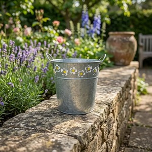 Elegant Galvanized <b>Iron</b> Planter Tub for Kitchen Herbs and Modern Balcony Gardening Decorative Accessories - Product Image 5