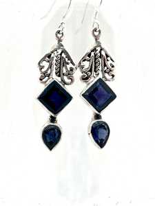 Boucles d'oreilles pendantes en Tanzanite, bijoux artisanaux en pierres précieuses, cadeau élégant pour femme, fournisseur en gros - Product Image 5