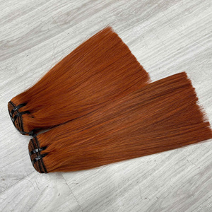 Venta al por mayor de cabello virgen vietnamita 100% natural, teñido, liso, en paquetes, súper doblemente tramado, con puntas gruesas, sedoso, cabello humano para tejer. - Product Image 6