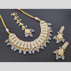 Designer Gold Plated Kundan Stone and Pearl Meenakari Necklace Set Artistic Fine Jewelry <b>Wedding</b> and Ethnic Party <b>Accessory</b> - Product Image 1