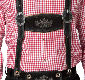 Costume d'Oktoberfest haut de gamme pour hommes – Tenue classique bavaroise Lederhosen avec short en daim rustique - Product Image 2