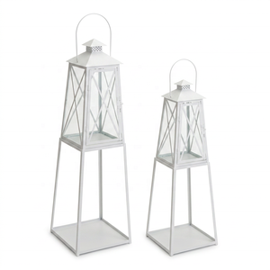 Wholesale Hot Selling Style Black Metal Candle Holder <b>Lanterns</b> with Stand for Outdoor Decorations - Product Image 4