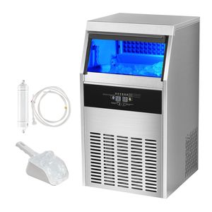 Machine à glaçons commerciale autonome 110 lb/24h, 60 glaçons en 12-15 minutes, capacité de stockage de 33 lb, stockage de glace de 500 kg, 220V - Product Image 1