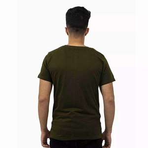 Men's Olive Green Solid Color Short Sleeve O-Neck Casual T-<b>Shirt</b> Regular Fit Premium Quality Knitted Fabric T-<b>shirt</b> Jersey - Product Image 3