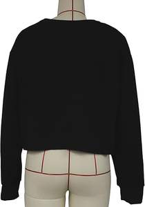 Hoodie court en polaire à manches longues pour femme, coupe ample, imprimé sur le devant, ODM - Product Image 2