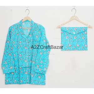 Nouvel ensemble de vêtements de nuit pour femmes, 100% coton pur, vêtements de nuit doux, ensembles de pyjamas longs, fournisseurs d'usine, vêtements de nuit pour femmes - Product Image 2