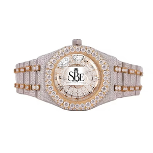 Reloj de Lujo con Diamantes de Moissanita de Alta Gama, Estilo Hip Hop, Reloj de Pulsera de Acero Inoxidable con Diamantes Creados en Laboratorio - Product Image 1