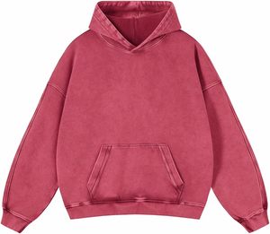 เสื้อฮู้ดดี้ผ้าฝ้ายฟลีซแบบวินเทจ ล้างสีสไตล์ซันเฟด พิมพ์ลายแบบเอซิดวอช ผ้าเฟรนช์เทอร์รี่ ทรงพูลโอเวอร์ ดีไซน์เรียบง่าย ผลิตโดย HS - Product Image 4