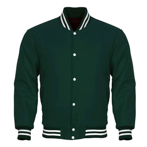 Chaqueta Varsity Azul Marino y Roja para Hombre, con Bloques de Color, Cuello Alto, Cierre de Cremallera, Casual, Resistente al Viento, Forro Polar de 300g, Tendencia Actual - Product Image 2