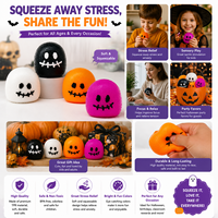 Nouveau jouet anti-stress transfrontalier en TPR à surface lisse, motif visage de fantôme d'Halloween, petite taille, pour la décompression, à partir de 14 ans