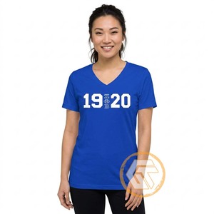 T-shirts personnalisés Zeta Phi Beta pour femmes, col en V uni, broderie et sérigraphie, vêtements décontractés de sororité, haute qualité - Product Image 4