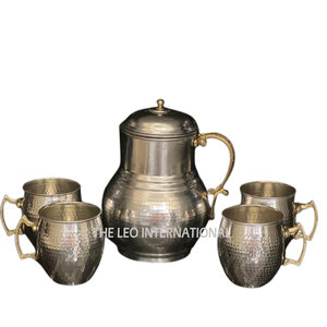 Accesorios para Bebidas de la Mejor Calidad, Jarra de Agua Personalizada, Juego de 2 Jarras de Cobre de Diseño, Más Vendidas - Product Image 3