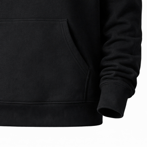 Sweat à capuche noir vierge personnalisé en coton et polyester épais, respirant, pour hommes, OEM ODM - Product Image 4