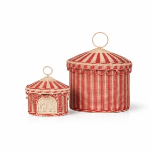 บ้านเด็กเล่นทรงเต็นท์ละครสัตว์หวายสีสันสดใส ราคาถูกที่สุด ขายส่ง - Product Image 3