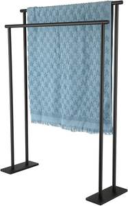 Porte-serviettes métallique autoportant à tubes carrés, trois barres, pour salle de bain domestique, séchage efficace des serviettes - Product Image 5