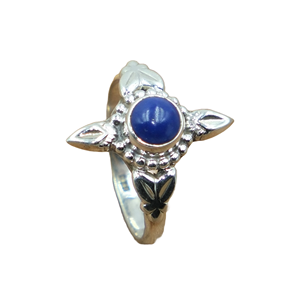 Anillo de lapislázuli natural, anillo de plata de ley 925 para mujer, anillo de piedra azul, anillo de promesa, joyería de lapislázuli - Product Image 1