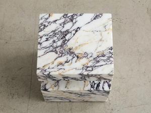 Table de chevet en marbre Calacatta naturel de luxe, moderne, écologique, carrée, en marbre massif, décoration de salon, hôtel, Agra Heritage - Product Image 6