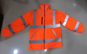 Gilet de sécurité haute visibilité personnalisable Hualing, classe 2 ANSI, imperméable, jaune fluorescent, en coton, maille réfléchissante, chantier de construction - Product Image 2
