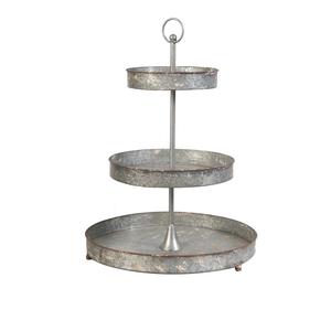 Soporte de Servicio de Metal Galvanizado de 3 Niveles, Estilo Moderno, Bandeja Decorativa de Hierro para Pasteles y Cupcakes con Asa, para el Hogar, la Cocina y Eventos - Product Image 5