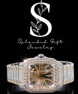 Montre en diamant Moissanite VVS, entièrement automatique, mécanique, étanche, bracelet pour homme, montres de haute qualité, montres Hip Hop - Product Image 1