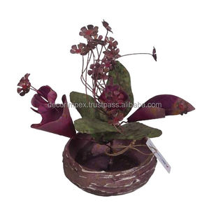 Fleur artificielle Wake fit fer décoratif Pot de fleur plantes noël feuille de fer en gros intérieur noël à la main - Product Image 1