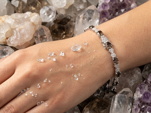Colour Mountain Smoky Quartz Tennis <b>Bracelet</b> 925 Sterling Silver White Gold Plated Geometric Design Unisex Classic Style Party - Product Image 3