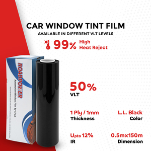 ROADPOWER Film Teinté Noir Super Foncé (0,5Mx150M) Série SPT pour Vitres Automobiles – Protection Solaire, Anti-UV et Anti-Rayures - Product Image 2