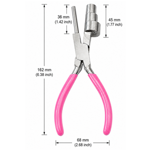 Pince à former les anneaux à 3 barres avec poignée rose, outil de fabrication de bijoux en acier inoxydable pour la création de boucles, anneaux et pendentifs - Product Image 4