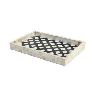 Plateau en nacre pour verres à jus, plateau de service, design incroyable, plateau incrusté de nacre à prix avantageux - Product Image 2