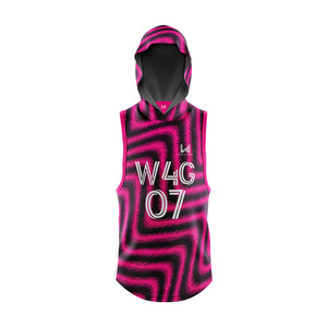 Maillots de football américain 7v7 unisexes à capuche sans manches personnalisés par sublimation, en polyester anti-humidité, imprimé géométrique, pour toutes les saisons - Product Image 1