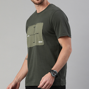 Camiseta de Manga Corta con Cuello Redondo y Corte Regular para Hombre, Logotipo Personalizado OEM, Cómoda para Uso Diario, Algodón Suave, Informal, Venta al por Mayor - Product Image 2