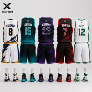 Conjunto de Uniforme de Baloncesto Sublimado X Sports City, Camiseta sin Mangas con Cintura Elástica que Absorbe la Humedad, Pantalones Cortos, Unisex para Adultos, Todas las Temporadas, OEM/ODM - Product Image 2